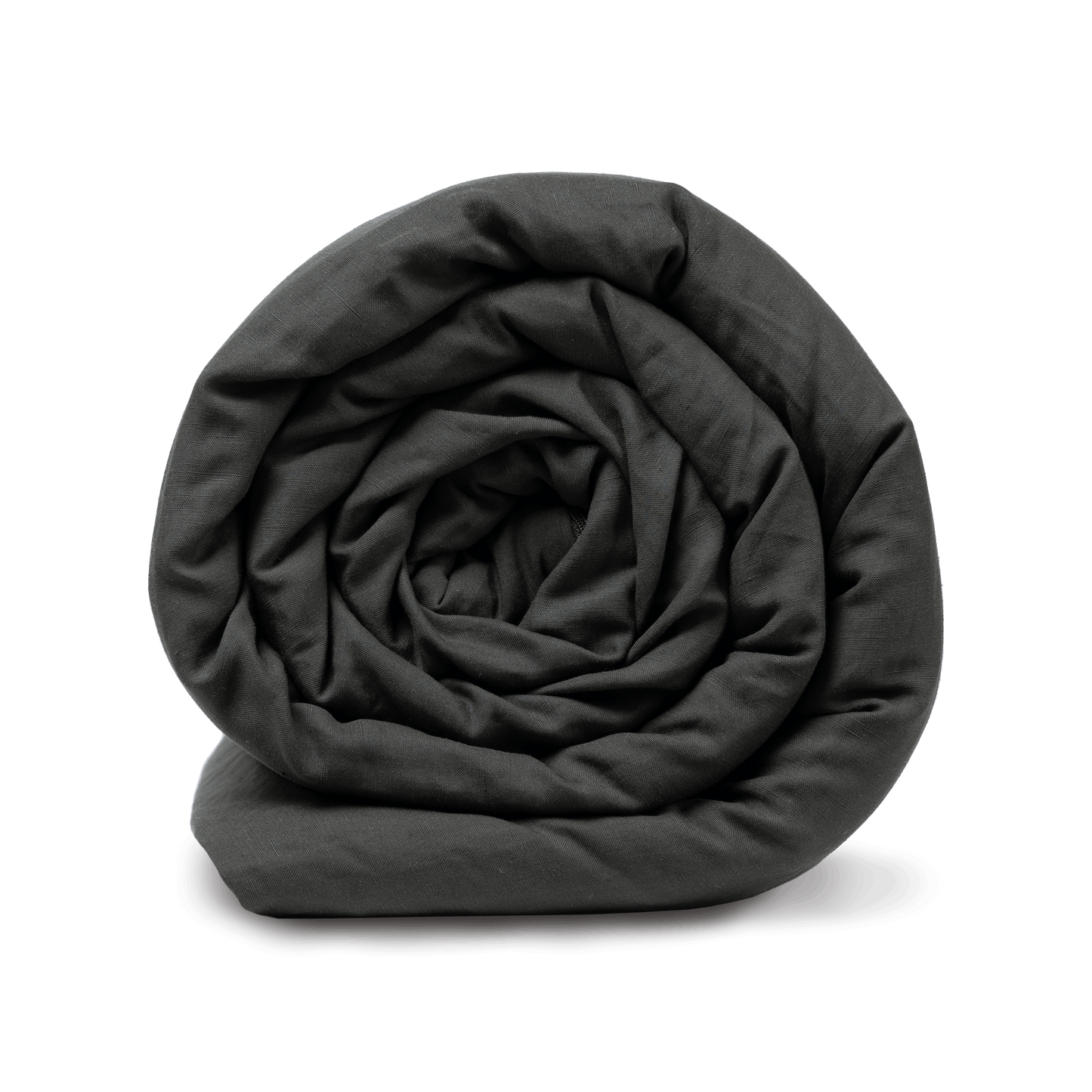 Grüner Bezug Gewichtsdecke 4 Jahreszeiten Levi von KNUS aufgerollt